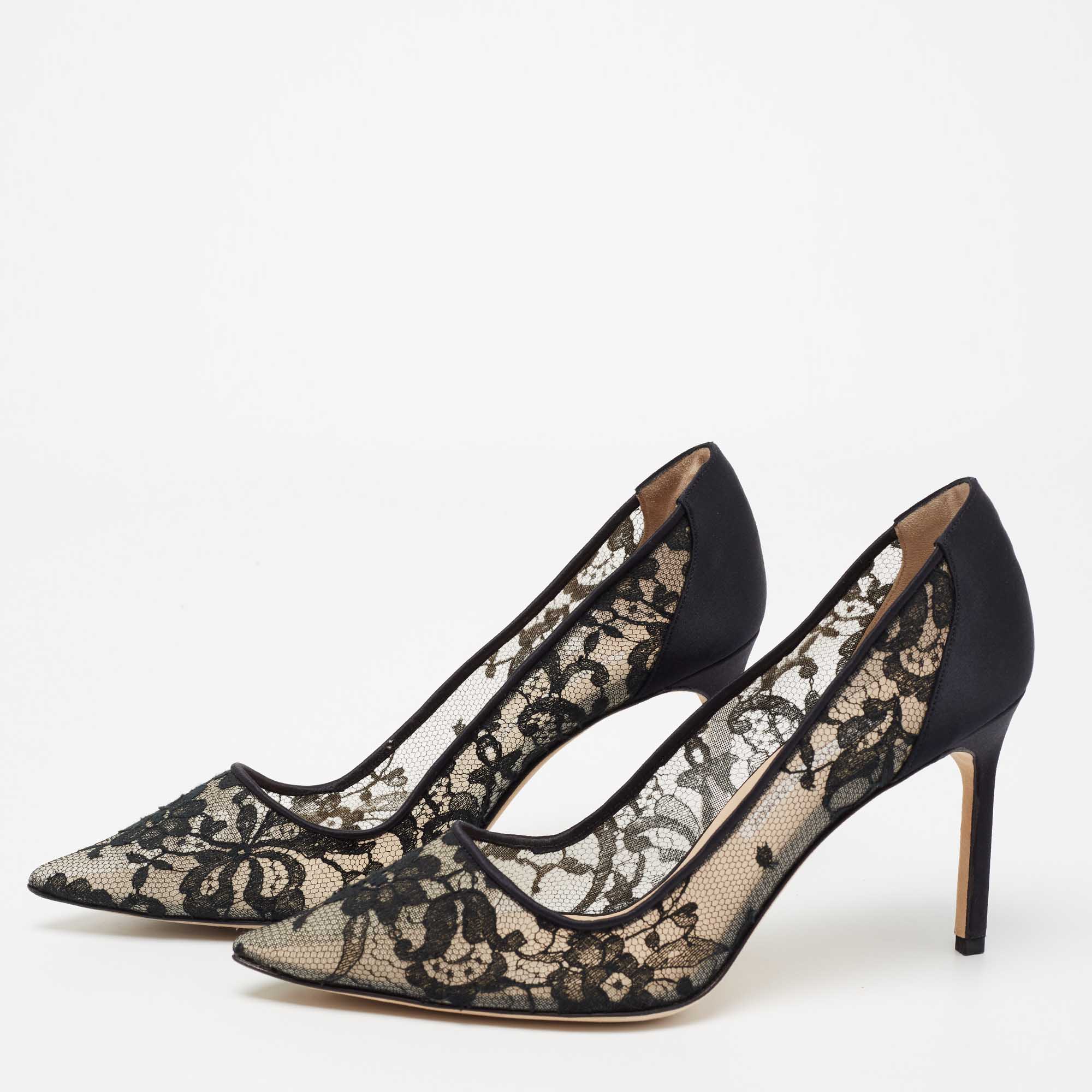 

Manolo Blahnik Black Lace BB Pumps Size