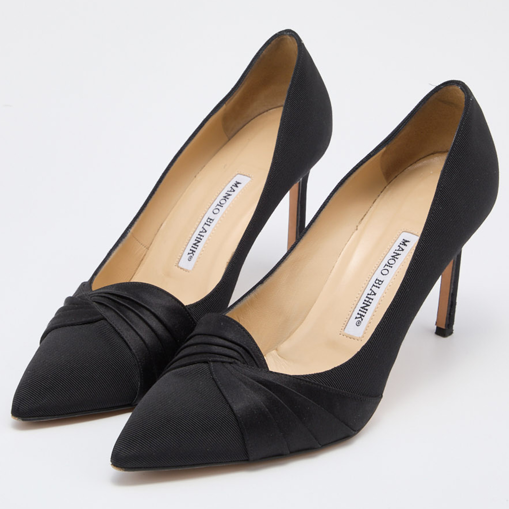 

Manolo Blahnik Black Fabric Atlas Pumps Size