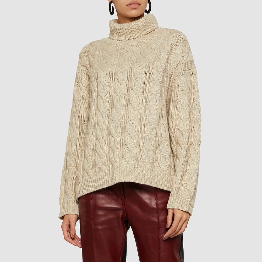 

Mansur Gavriel Neutral Oversized Cableknit Jumper, Beige