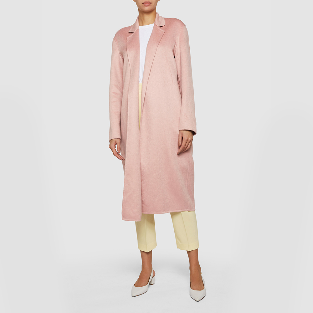 

Mansur Gavriel Pink Front Open Longline Cashmere Coat IT 42