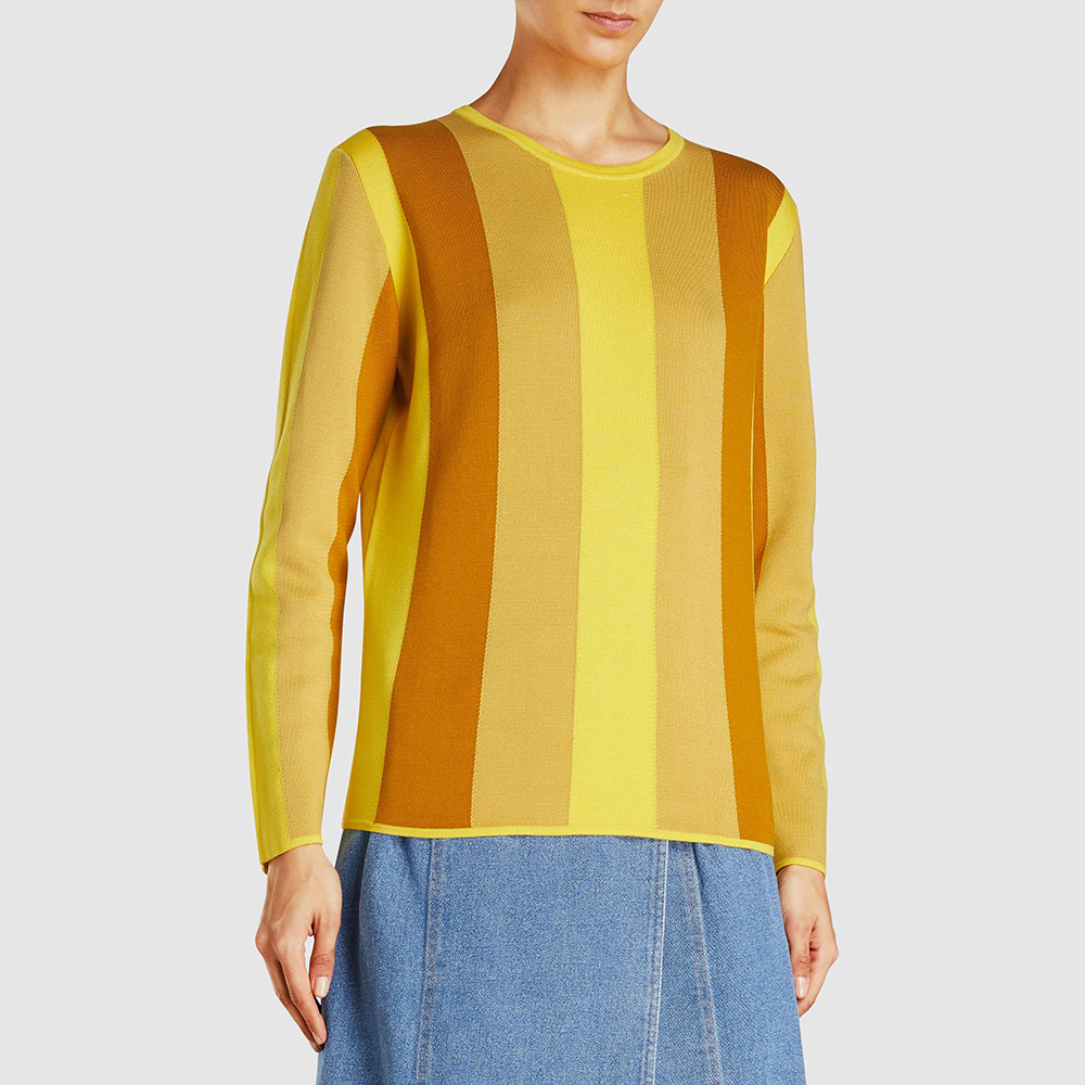 

Mansur Gavriel Yellow Mako Striped Crewneck Cotton Top