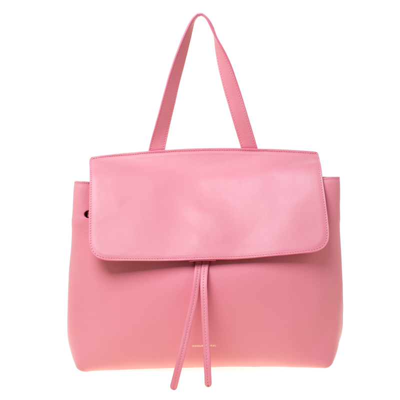 Pre Owned Mansur Gavriel Pink Leather Lady Top Handle Bag 