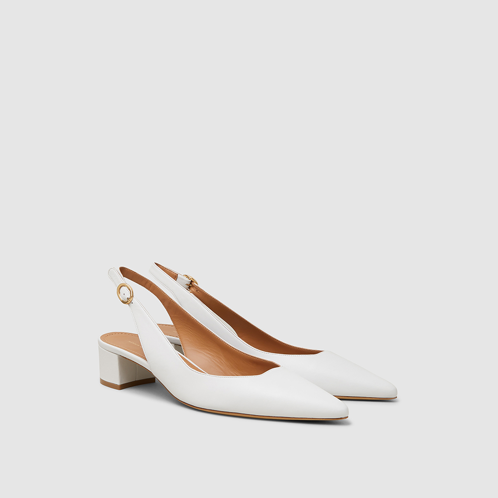 

Mansur Gavriel White Slingback Lambskin Pumps IT