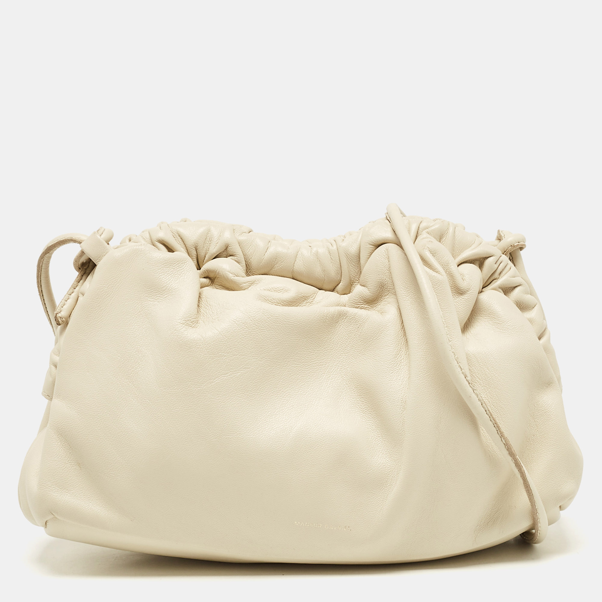 

Mansur Gavriel Beige Leather Mini Cloud Clutch Bag