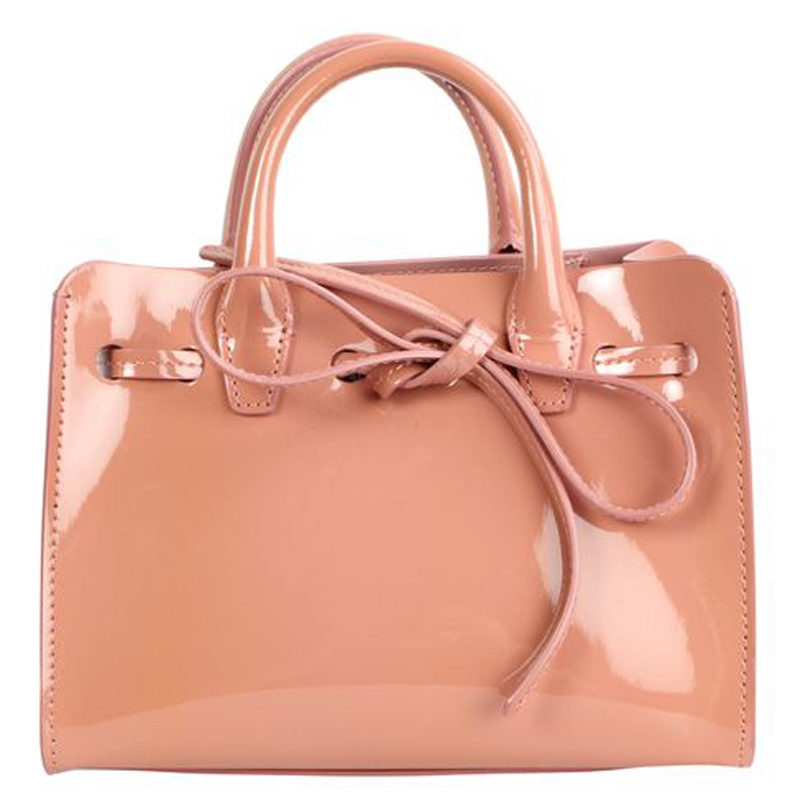Pre-owned Mansur Gavriel Pink Patent Leather Mini Sun Bag