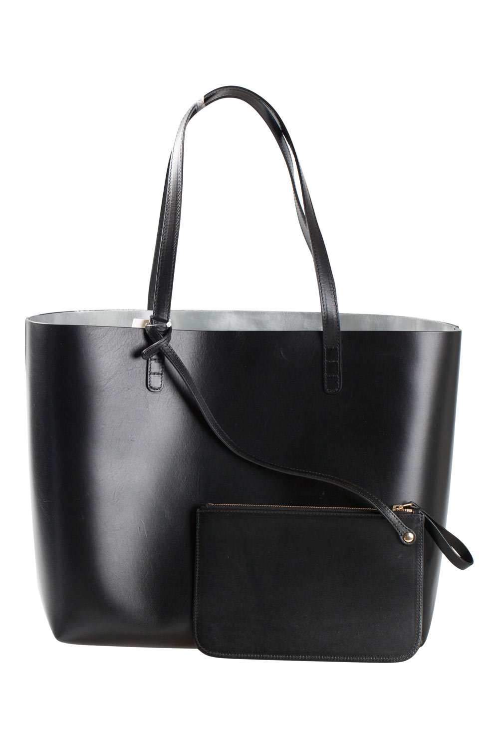 

Mansur Gavriel Black/Argento Leather Large Tote