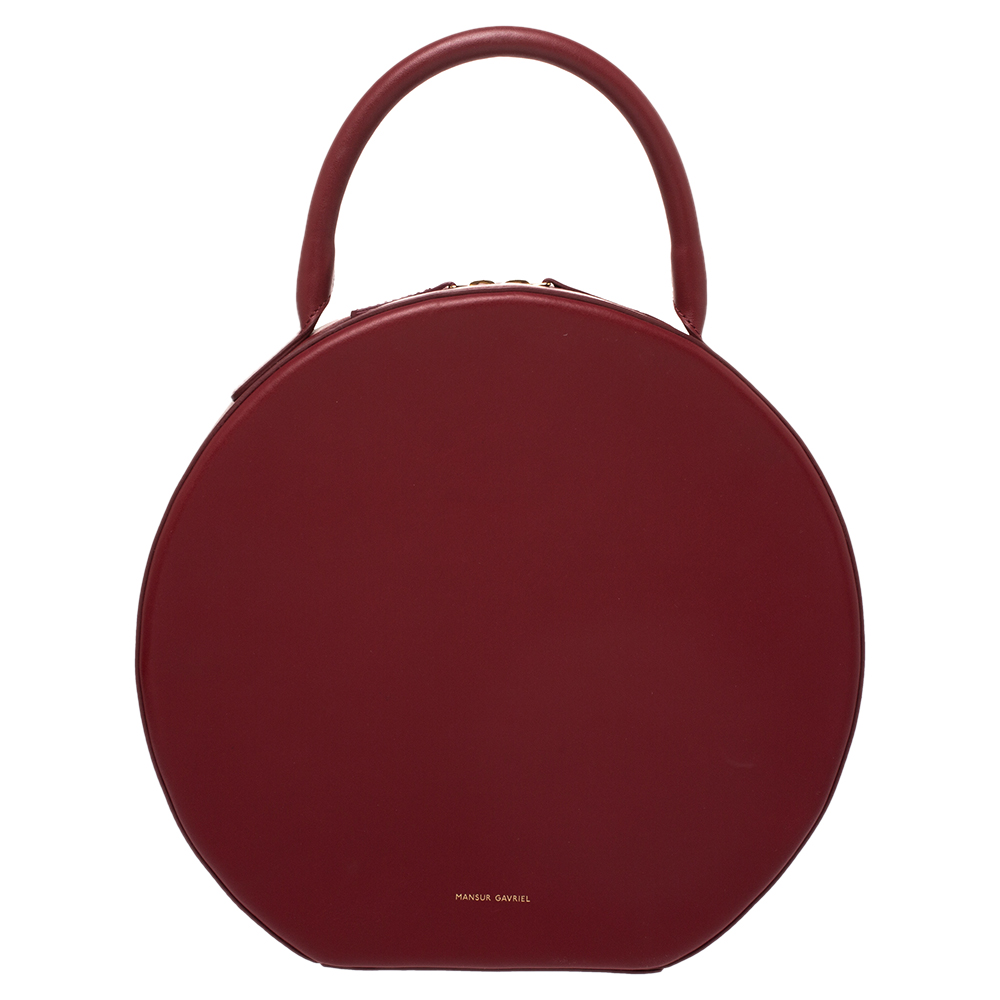 Mansur Gavriel Red Leather Circle Satchel