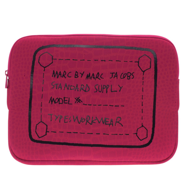 Marc by Marc Jacobs Pink 13" Trompe l'Oeil Croc-Print Laptop Case