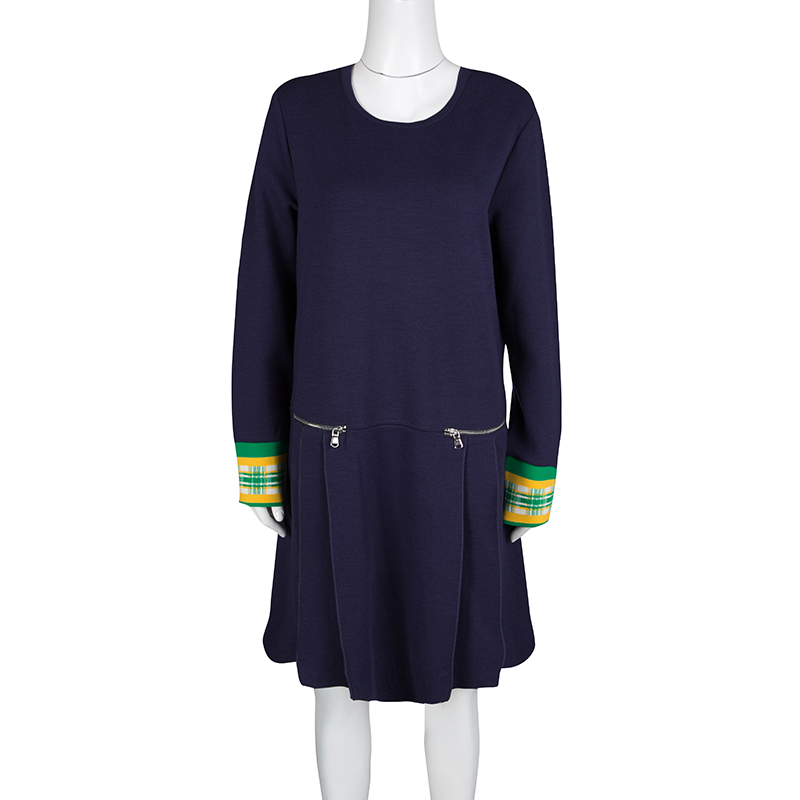 

Marc By Marc Jacobs Indigo Drop Waist Zip Detail Sweatshirt Dress, Navy blue