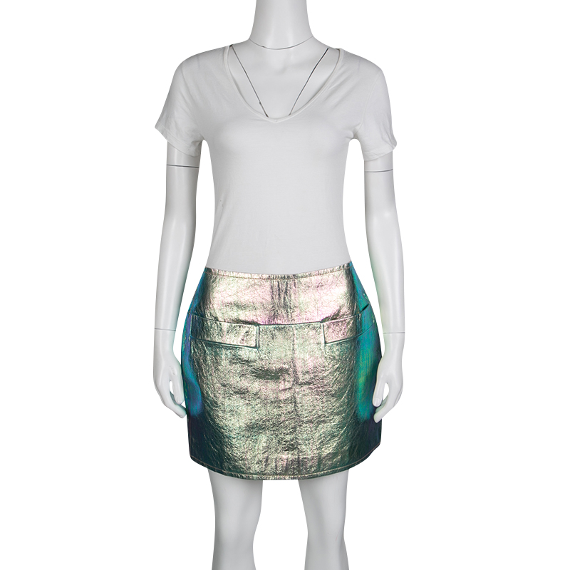 

Marc by Marc Jacobs Metallic Iridescent Leather Mini Skirt