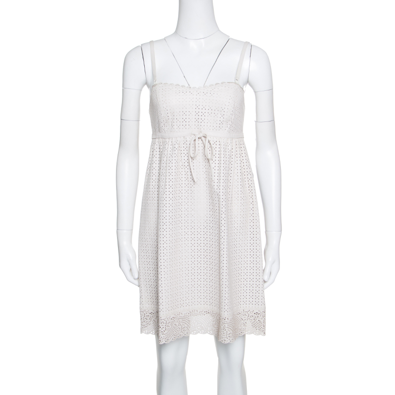 Pre Owned فستان بيبي دول مارك باي مارك جاكوبس جلد خروف مثقب S