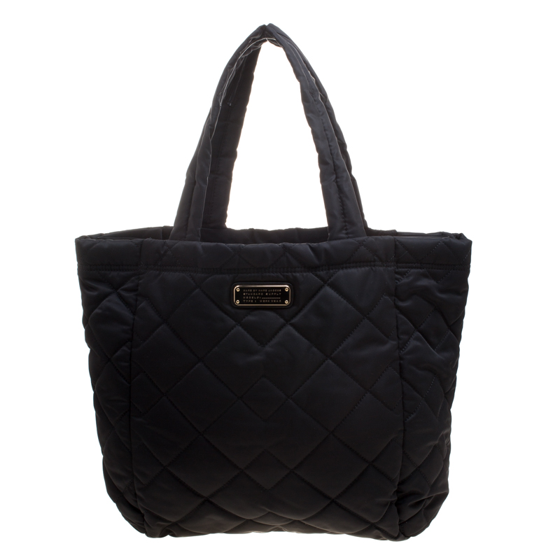 Pre Owned Marc by Marc Jacobs Black Quilted Nylon Crosby Tote