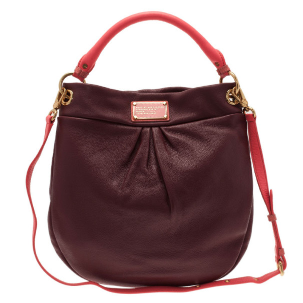 Marc by Marc Jacobs Maroon Leather Hillier Hobo Marc by Marc Jacobs ...