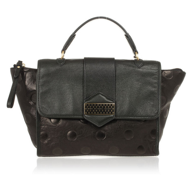 Pre Owned Marc by Marc Jacobs Flipping Dots Black Top Handle Bag