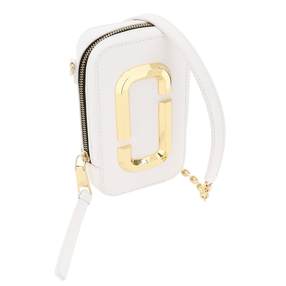 

Marc Jacobs White Leather Snapshot Camera Bag