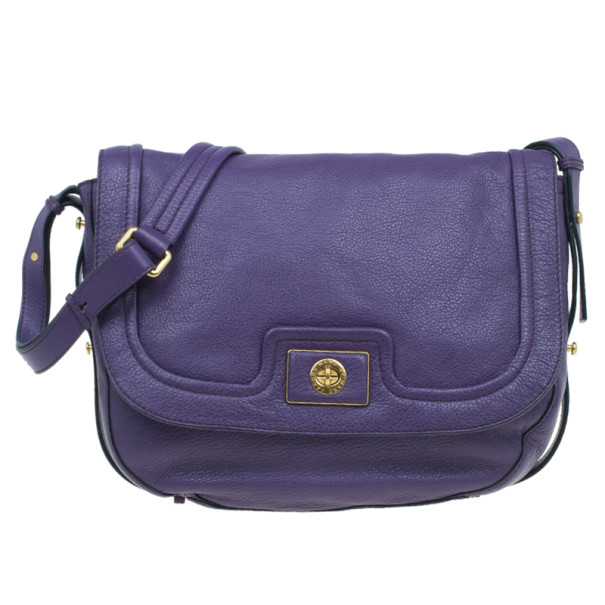 Pre Owned Marc by Marc Jacobs Pansy Purple Revolution Messenger Bag