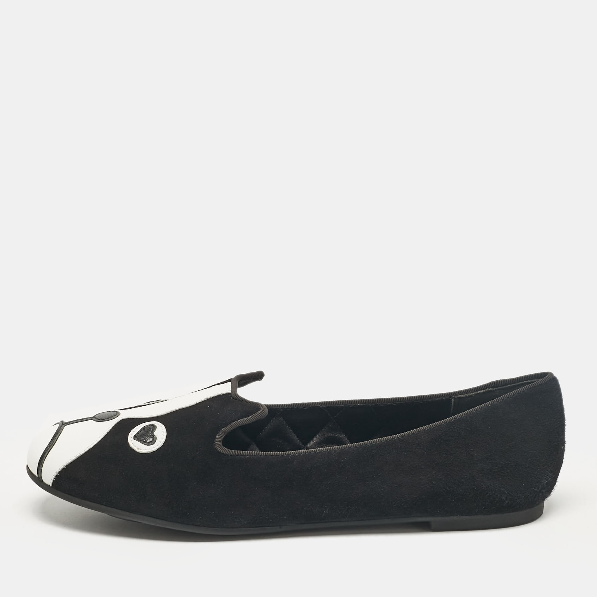 

Marc by Marc Jacobs Black Leather and Suede Ballet Flats Size