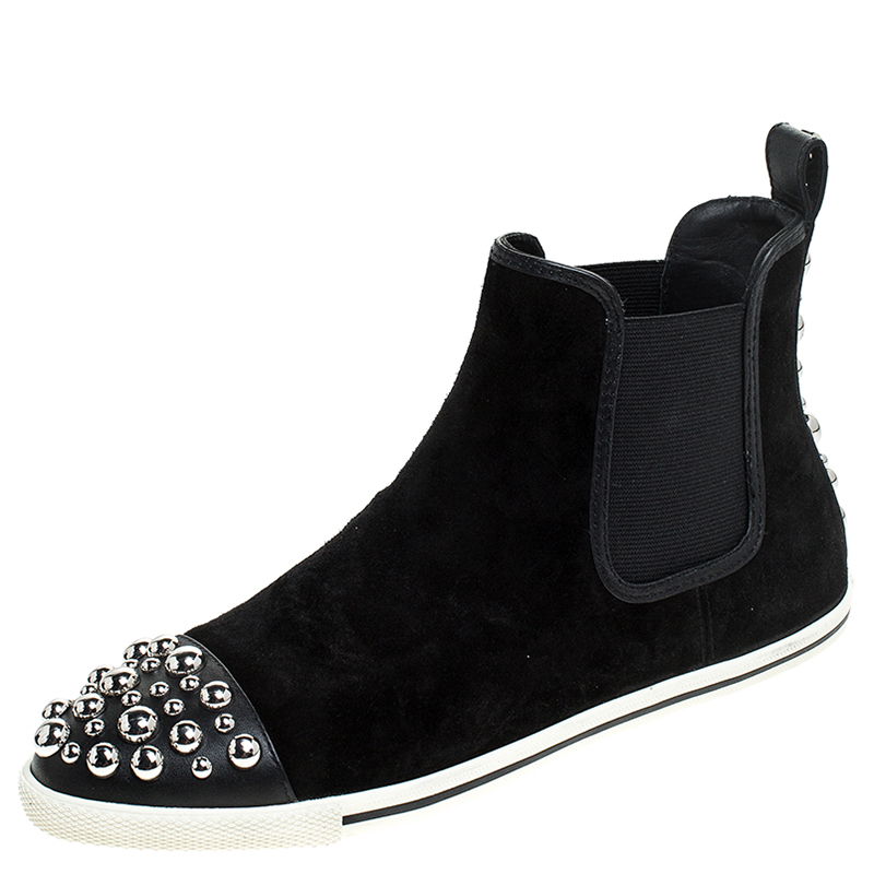 Pre Owned حذاء رياضي مارك باي مارك جاكوبس غراهام سويدي أسود مرصع مقاس 38