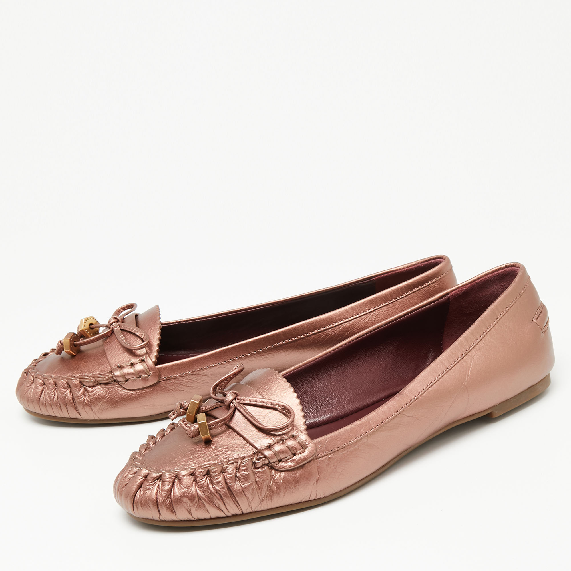 

Marc by Marc Jacobs Metallic Bronze Leather Loafers Size