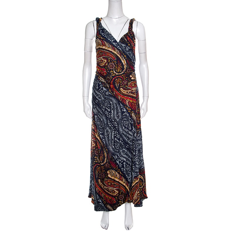Marc by Marc Jacob Multicolor Paisley Printed Sleeveless Maxi Dress M ...