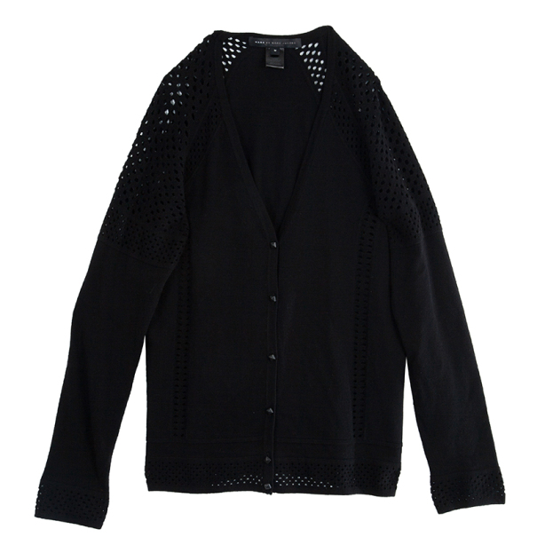 Pre Owned Marc by Marc Jacobs Black Button Down Cardigan M