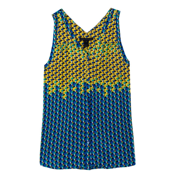 Pre Owned Marc by Marc Jacobs Yellow Paradox Print Top L