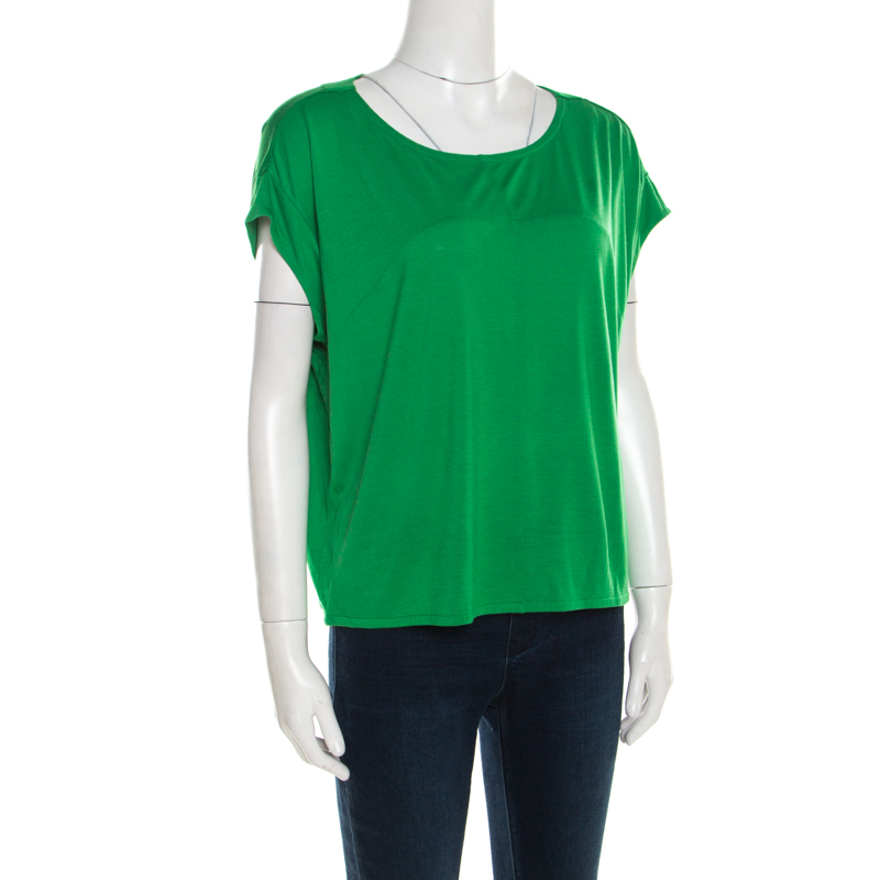 

Marc by Marc Jacobs Parrot Green Jersey Bow Back Detail Short T-Shirt