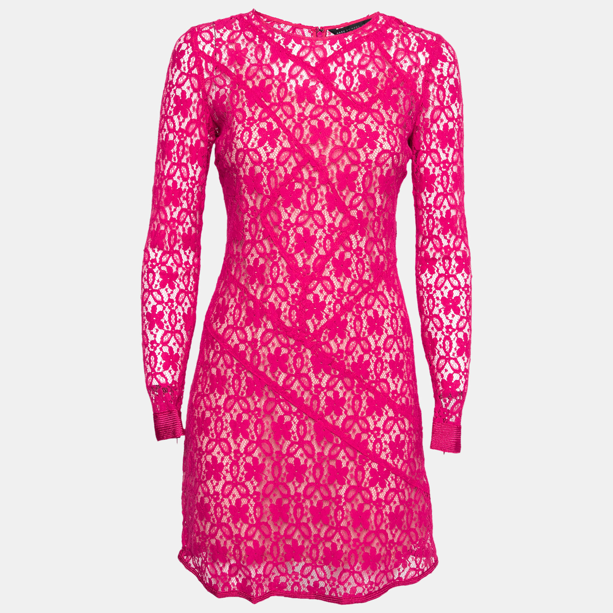 

Marc by Marc Jacobs Strawberry Daiquiri Floral Lace Paneled Leila Dress, Pink