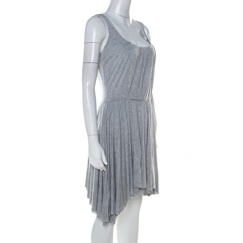 

Marc by Marc Jacobs Grey Marled Jersey Layered Skirt Short Dress