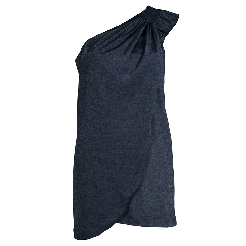 

Marc by Marc Jacobs Blue Knit Draped One Shoulder Top