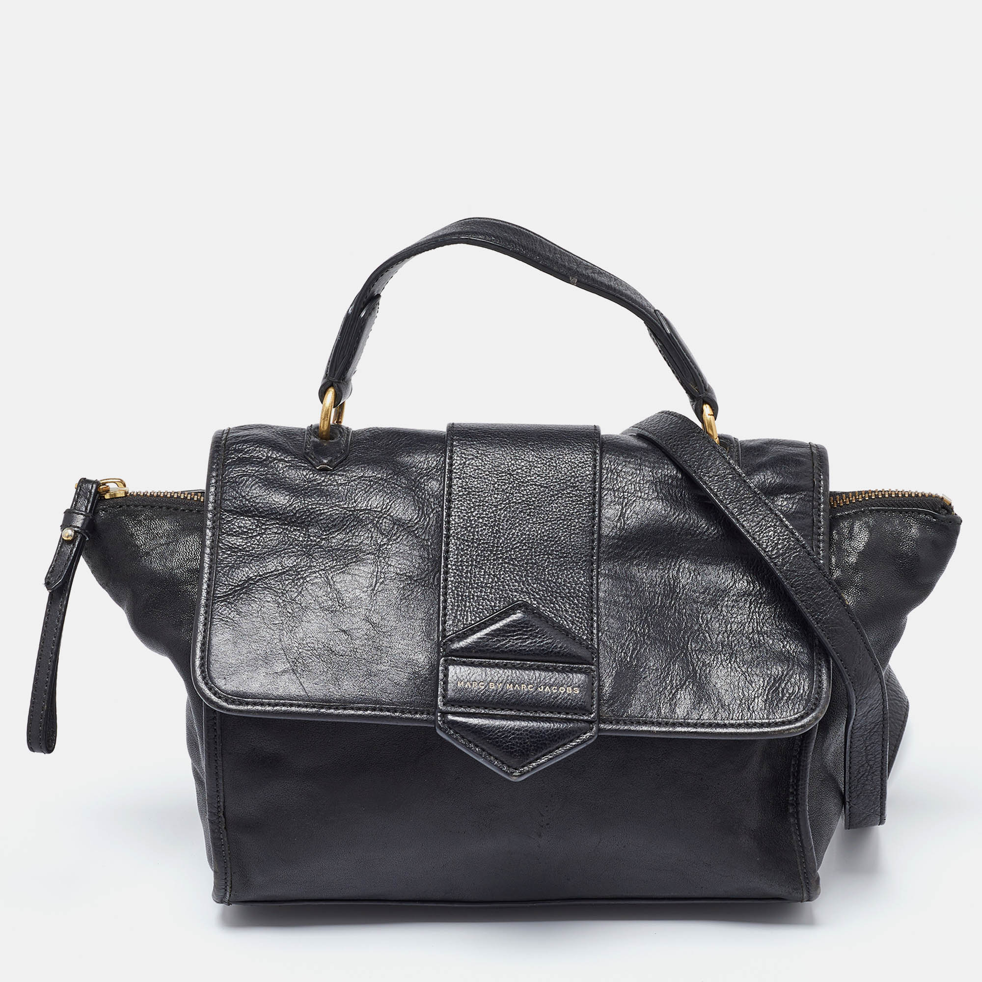 

Marc by Marc Jacobs Black Leather Flipping Out Top Handle Bag