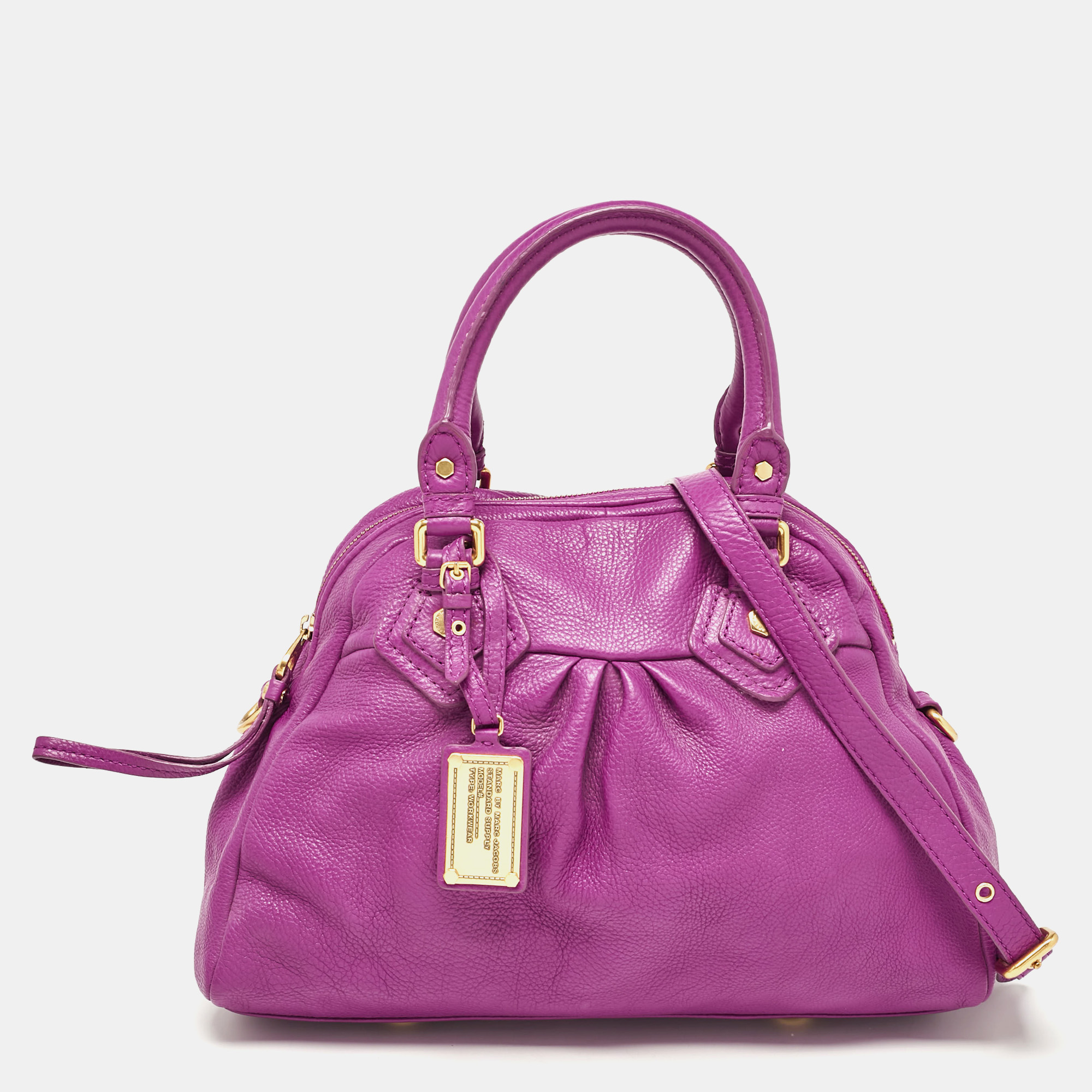 

Marc by Marc Jacobs Purple Leather Classic Q Groovee Satchel