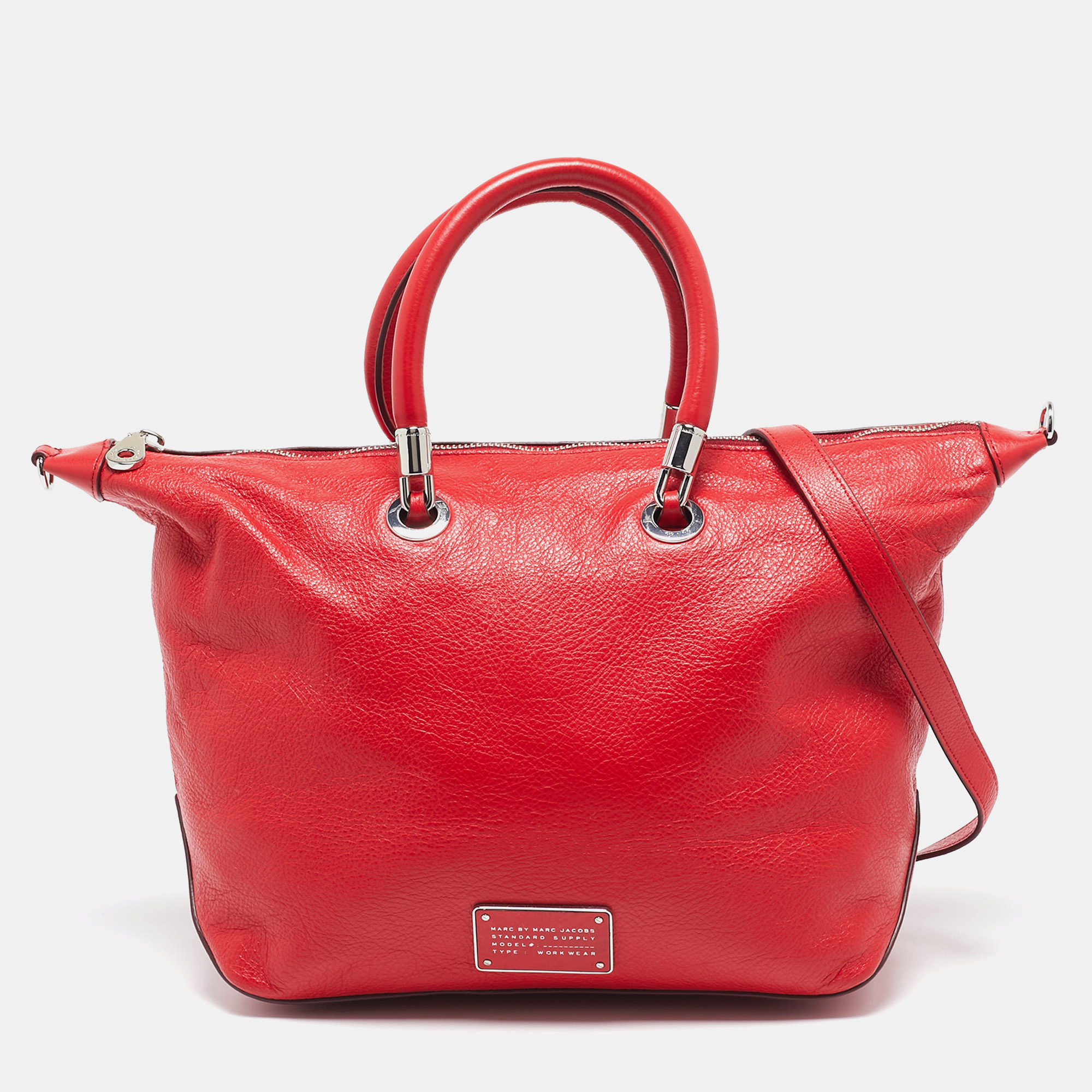 

Marc by Marc Jacobs Red Leather Too Hot To Handle Zip Satchel