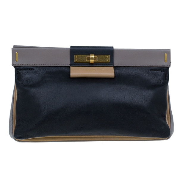 Pre Owned Marc by Marc Jacobs Colorblock Leather Lady Rei Clutch