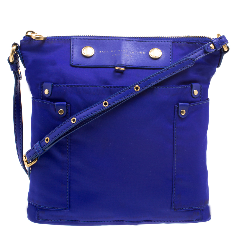 Pre Owned Marc by Marc Jacobs Blue Nylon Preppy Sia Crossbody Bag