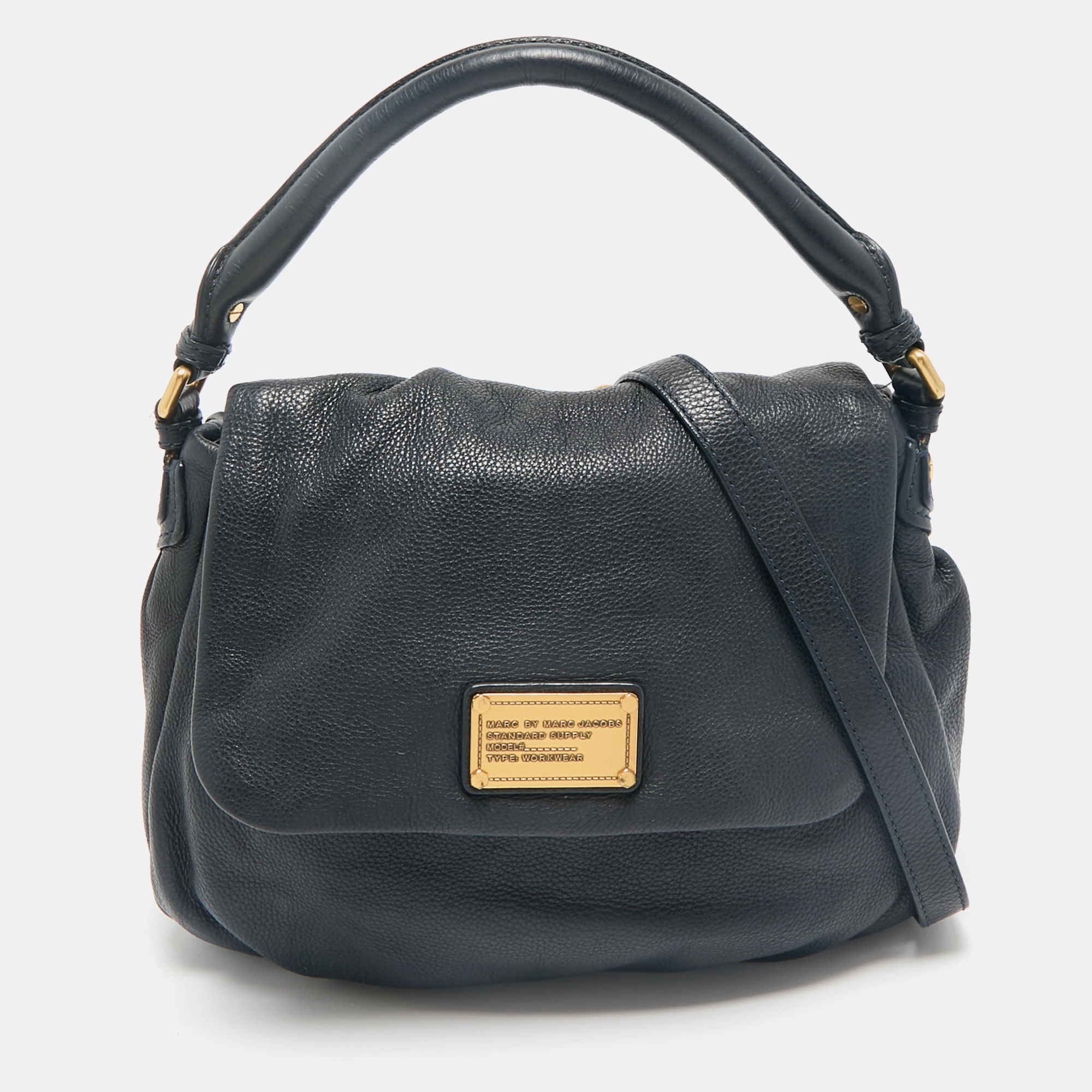 

Marc by Marc Jacobs Navy Blue Pebbled Leather Classic Q Lil Ukita Bag