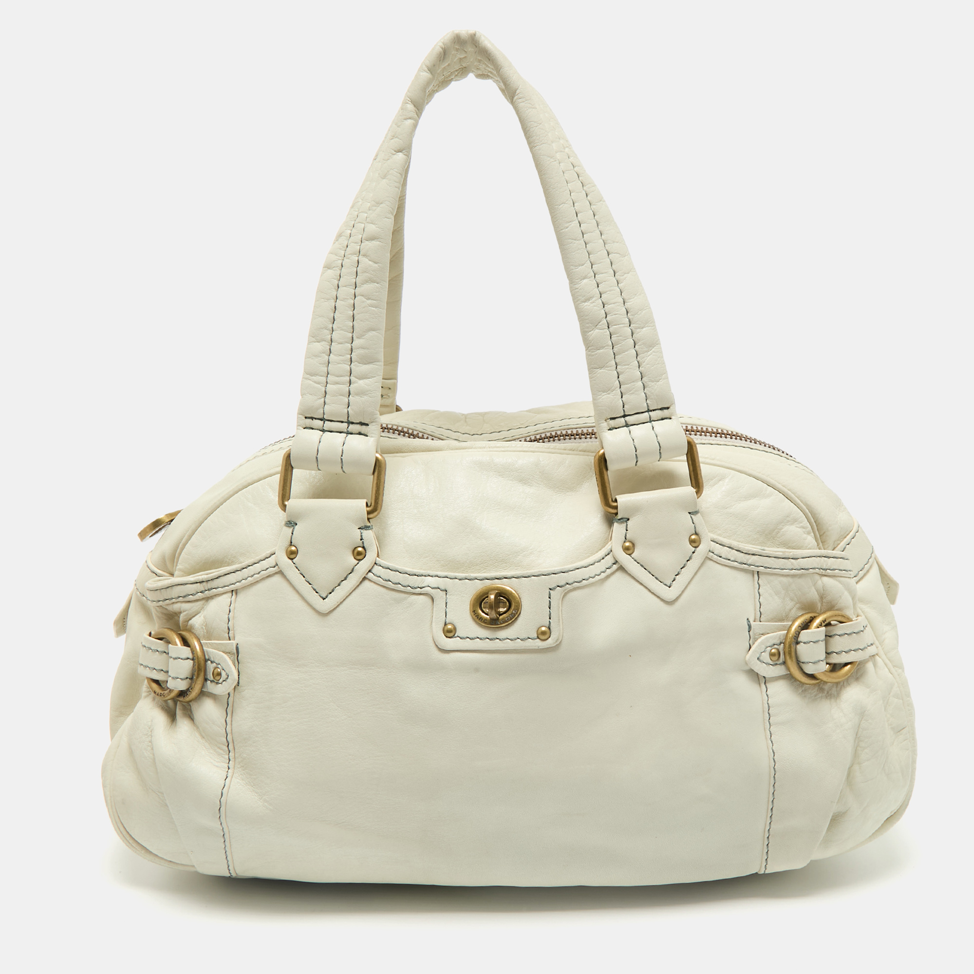 

Marc by Marc Jacobs Off White Leather Totally Benny Satchel