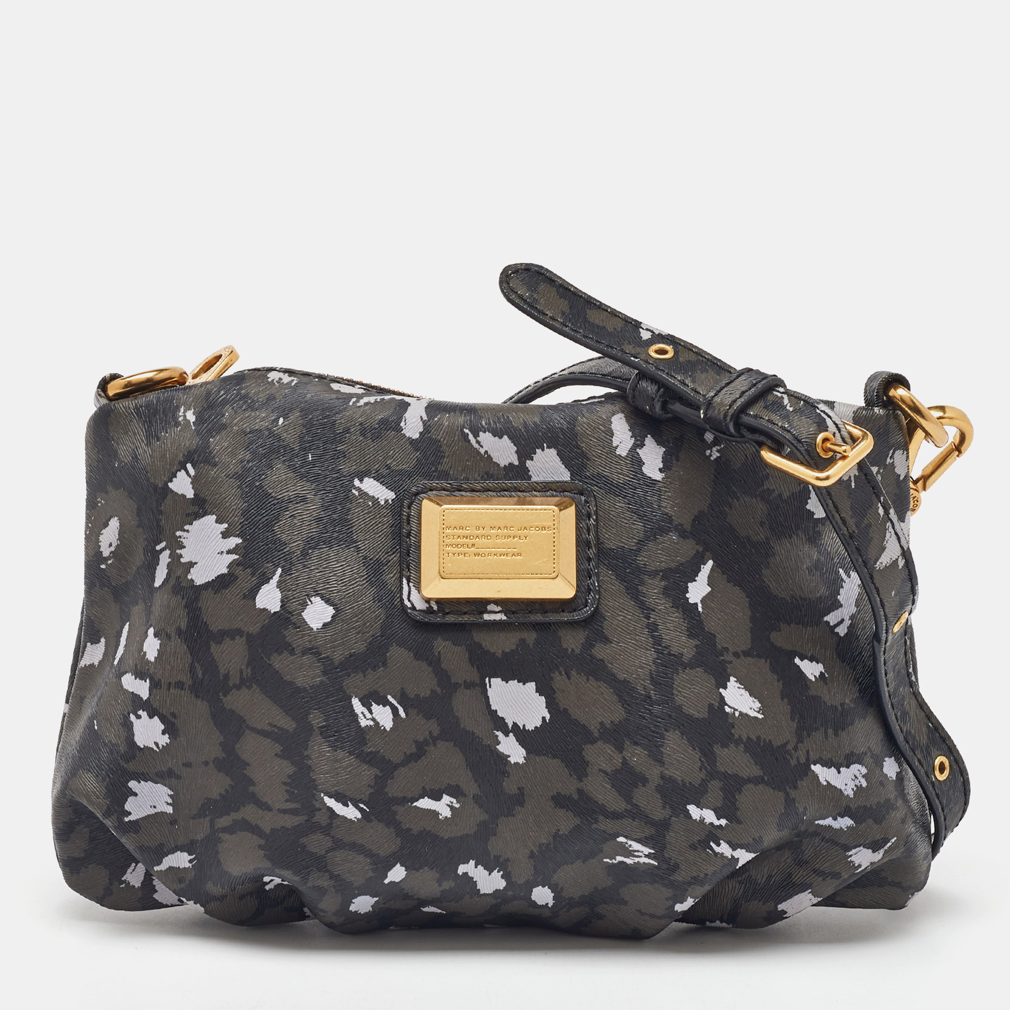 

Marc by Marc Jacobs Black/Grey Animal Printed Leather Shoulder Bag, Multicolor