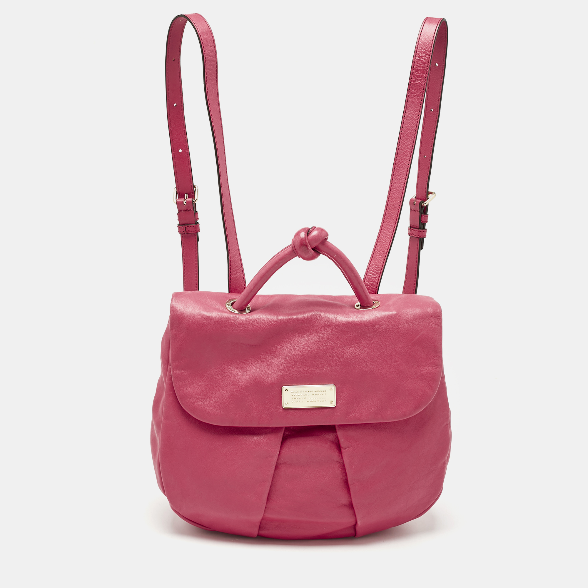 Pre-owned Marc By Marc Jacobs Dark Pink Leather Marchive Backpack