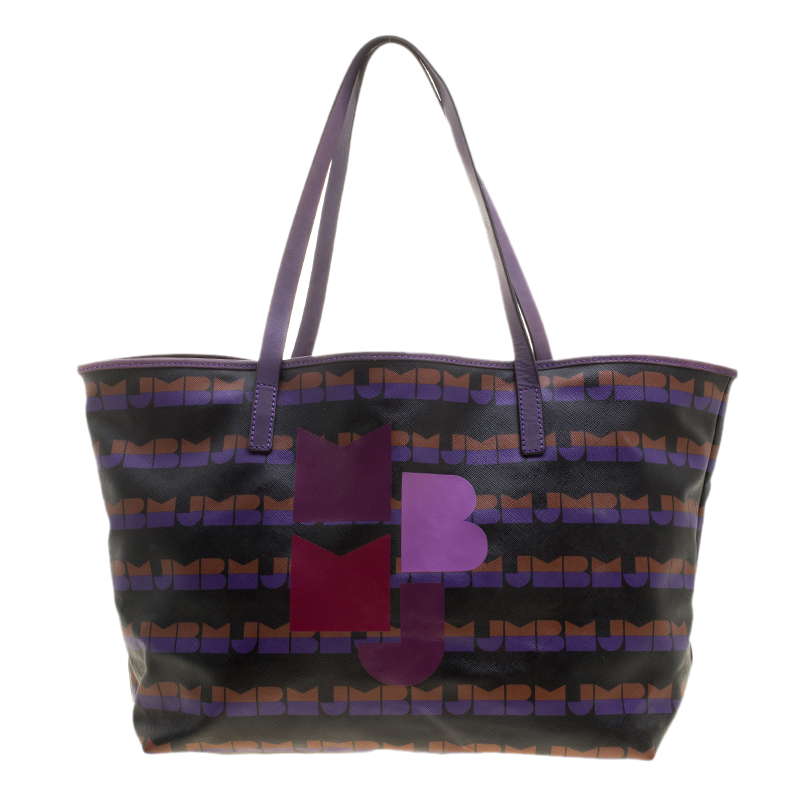 مملوكة مسبقًا حقيبة يد مارك باي مارك جاكوبس ايزي PVC طباعة MBMJ متعدد الالوان