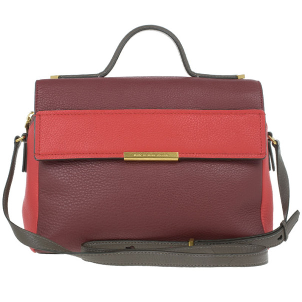 Marc by Marc Jacobs Red And Burgundy Leather Hail To The Queen Diana Satchel