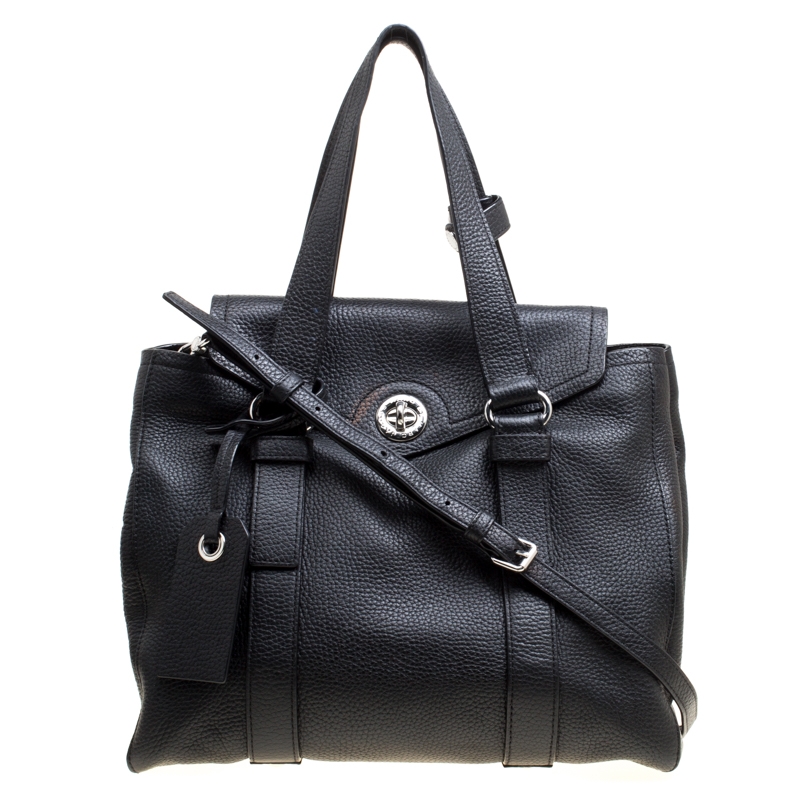 Pre Owned Marc by Marc Jacobs Black Leather Turnlock Bowler Bag
