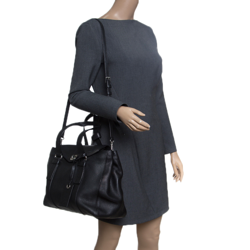 

Marc by Marc Jacobs Black Leather Turnlock Bowler Bag