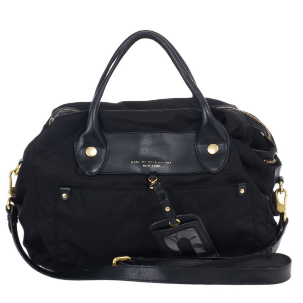 Pre Owned Marc by Marc Jacobs Black Preppy Nylon Pearl Satchel