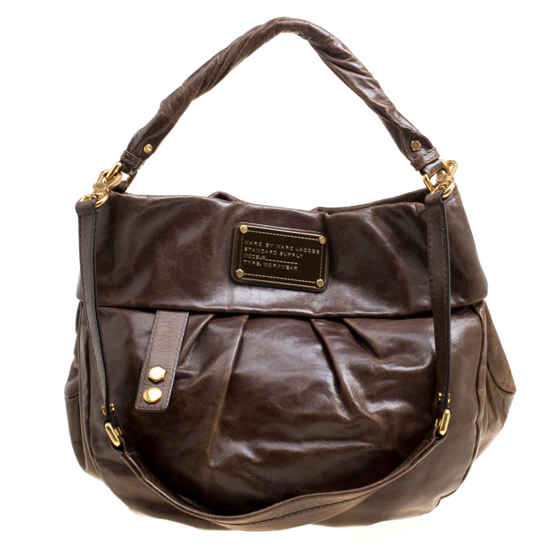 مملوكة مسبقًا Marc by Marc Jacobs Brown Glazed Leather Hobo