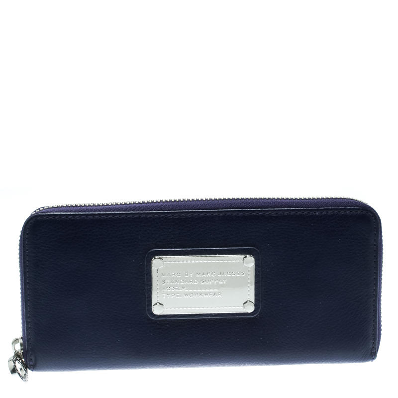 Marc by Marc Jacobs Purple Leather Zip Around Wallet 