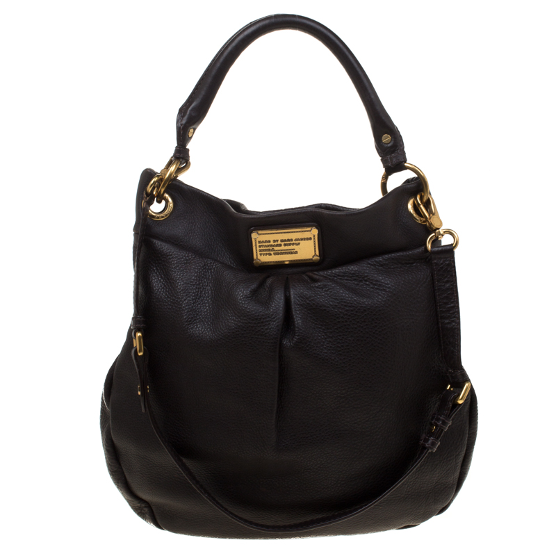 Pre Owned Marc by Marc Jacobs Dark Brown Leather Classic Q Hillier Hobo