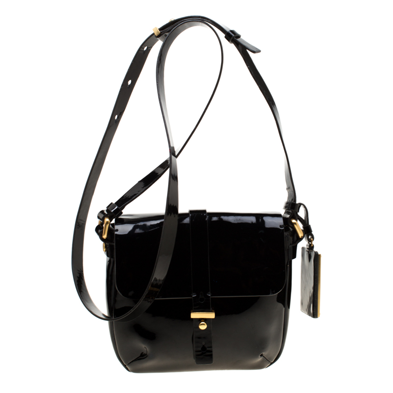Pre Owned Marc by Marc Jacobs Black Patent Leather Crossbody Bag