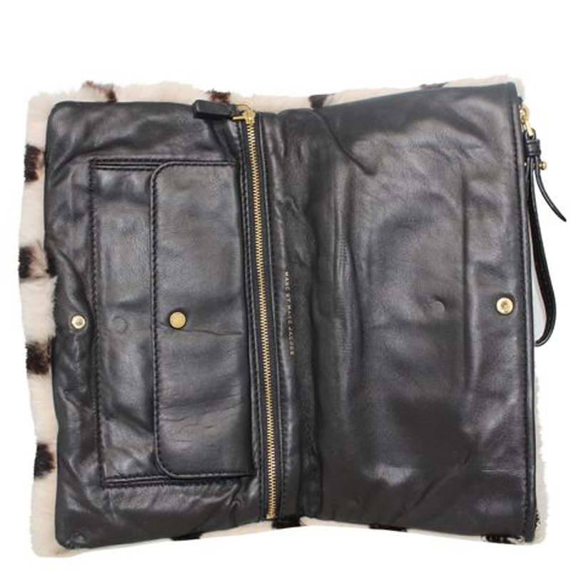 

Marc by Marc Jacobs Black/White Faux Fur Clutch Bag