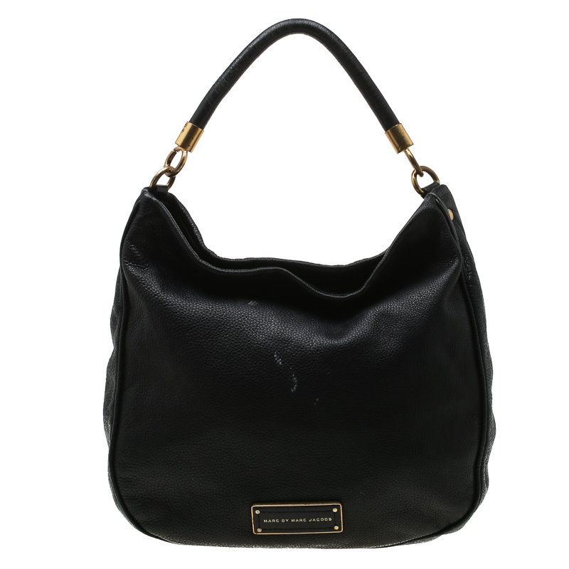 مملوكة مسبقًا Marc by Marc Jacobs Black Leather Too Hot To Handle Hobo 